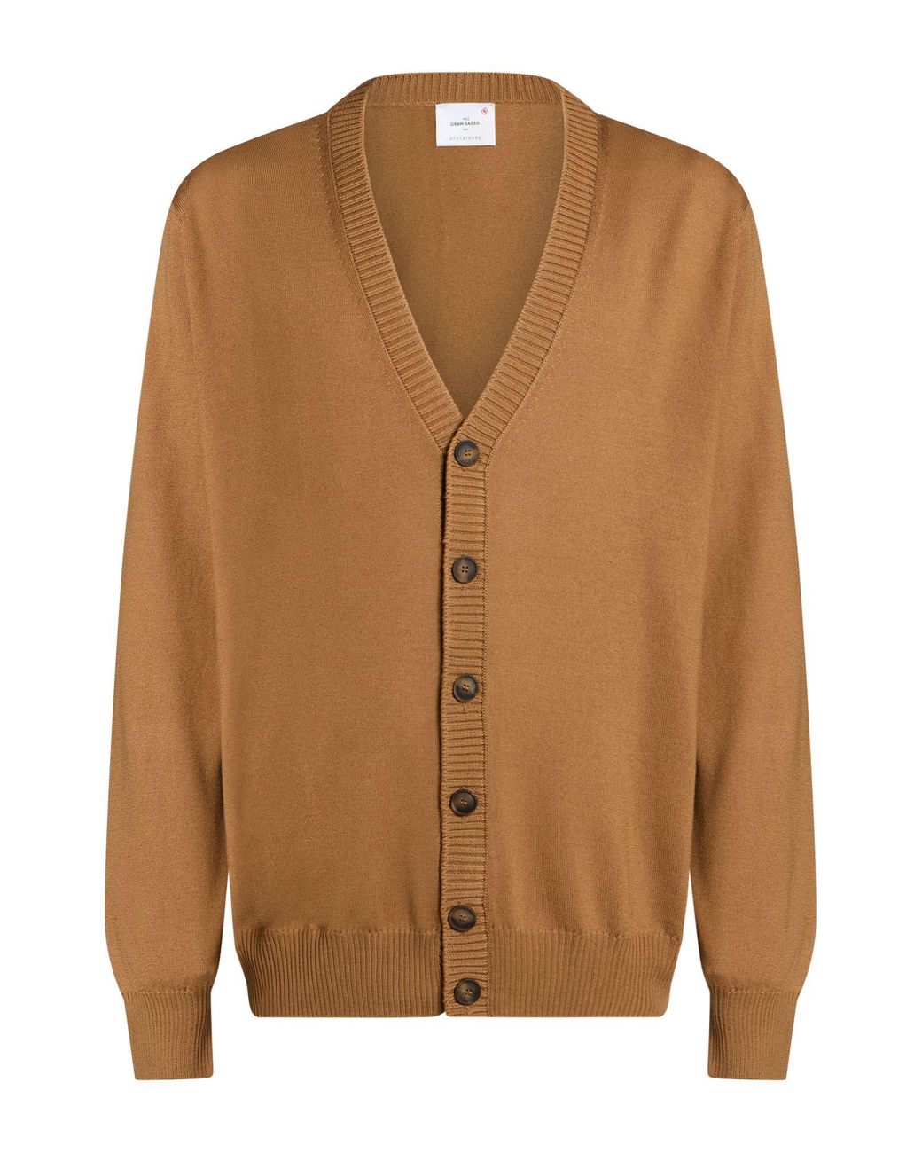 Gran Sasso Brown Cardigan Virgin Wool, Viscose, Cashmere for men