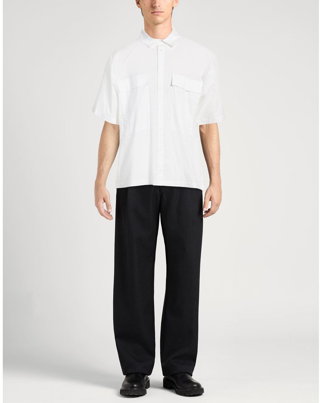 Alpha Studio White Shirt Cotton, Elastane for men