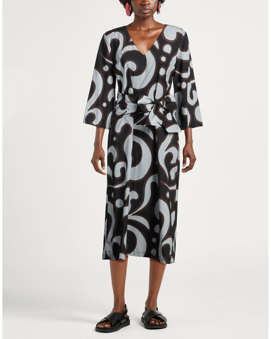 MEIMEIJ Black Sky Midi Dress Cotton