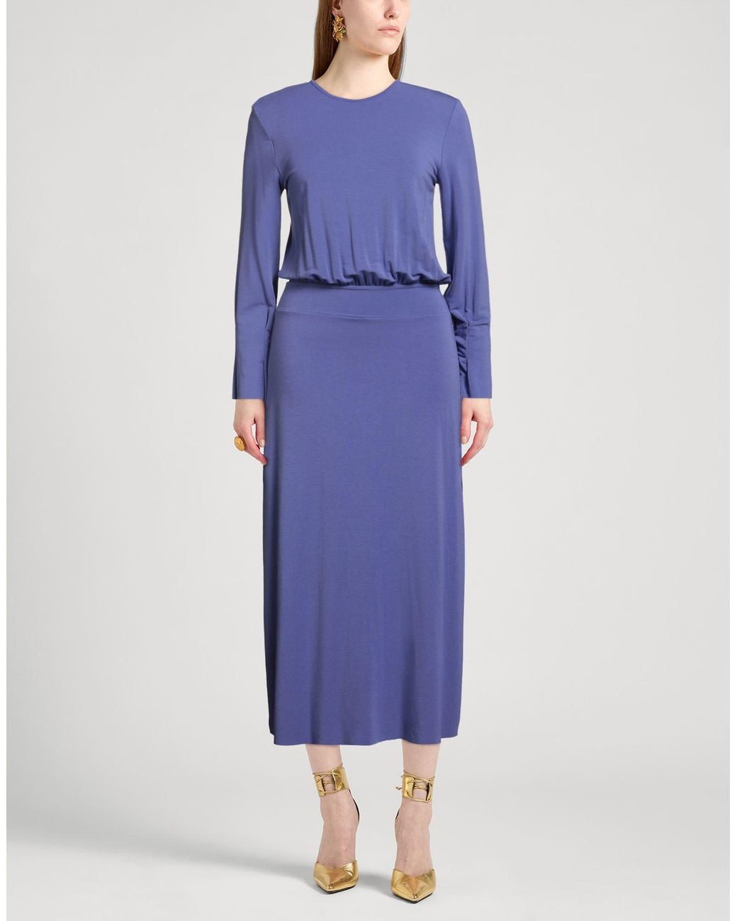 Liviana Conti Purple Maxi Dress Viscose, Elastane