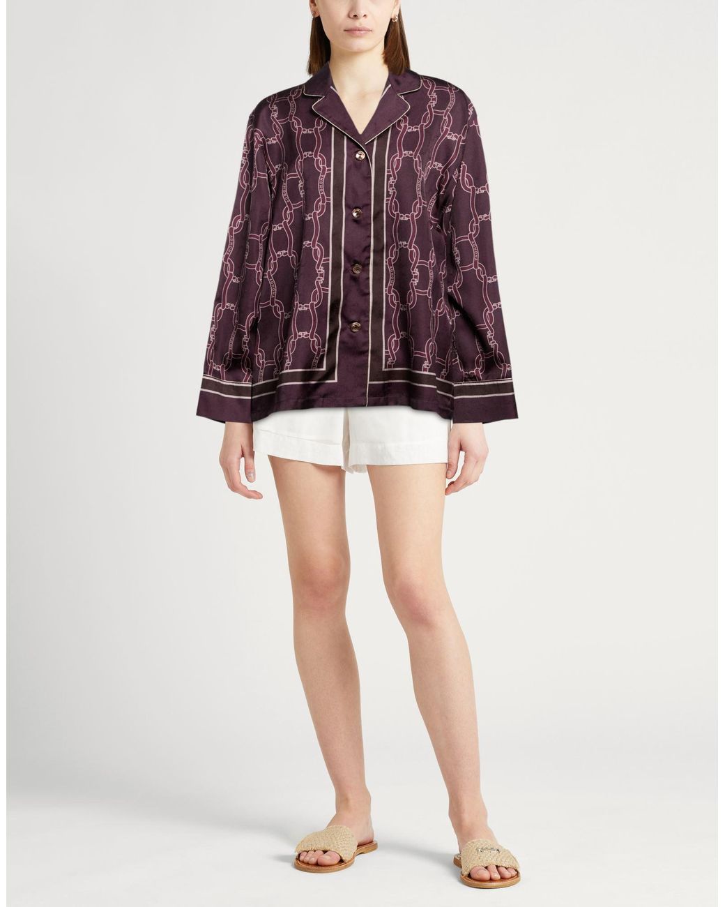 Agnona Purple Plum Shirt Silk