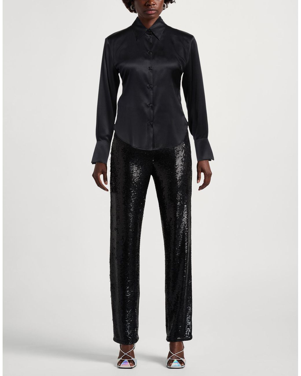 Pinko Black Shirt Silk, Elastane