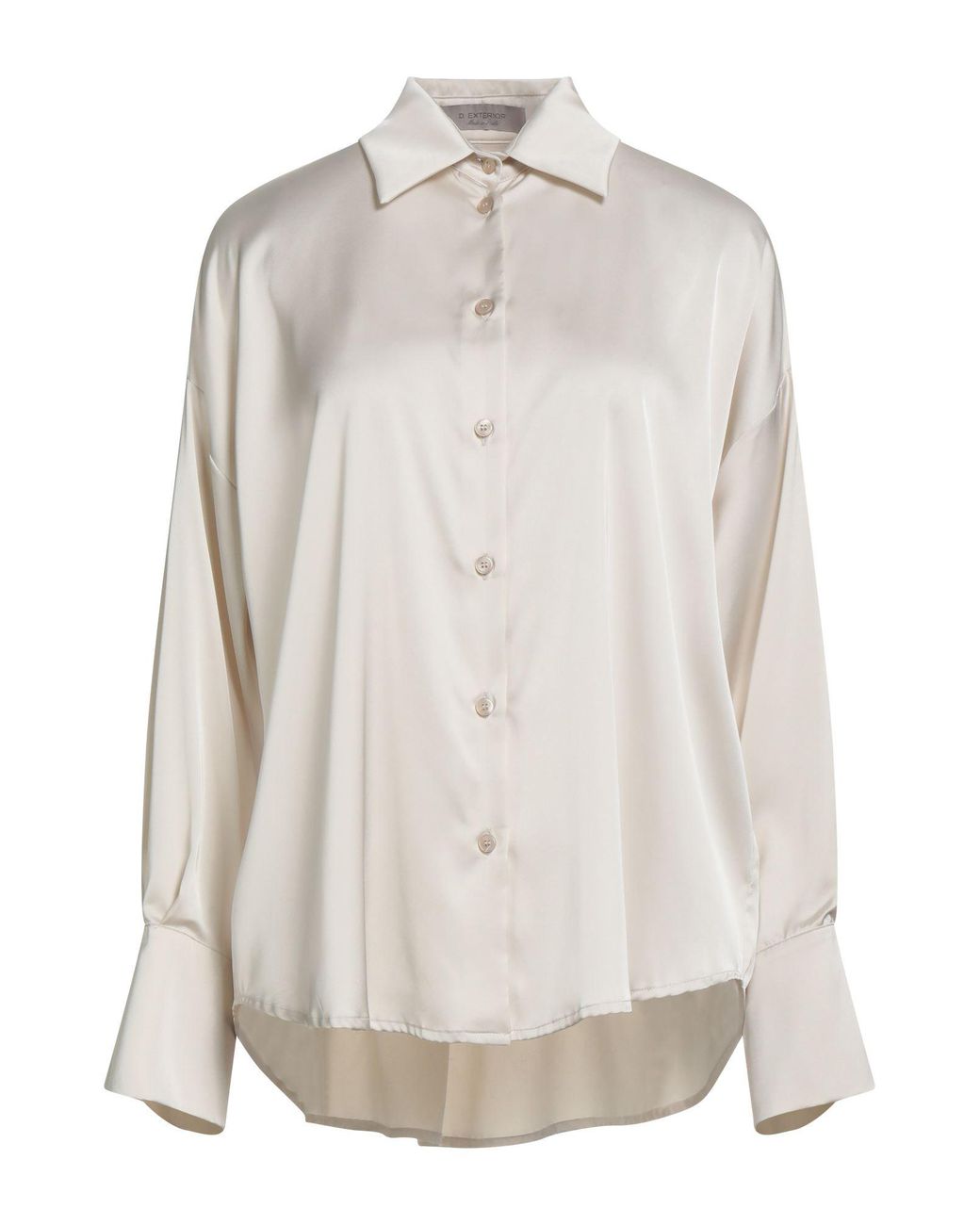 D.exterior White Cream Shirt Polyester, Elastane
