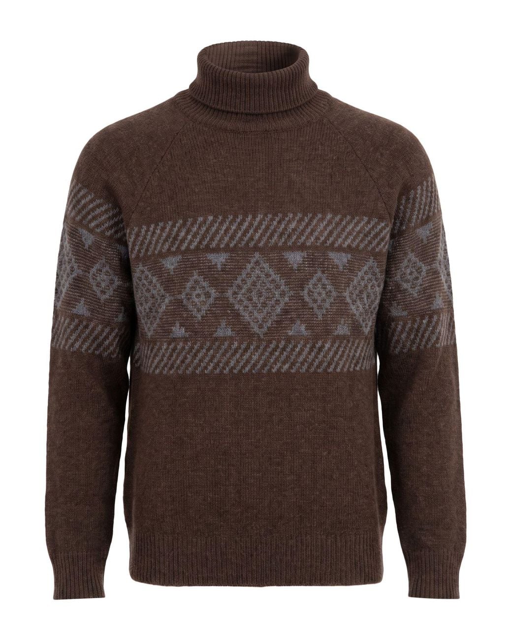 Barba Napoli Brown Dark Turtleneck Virgin Wool for men