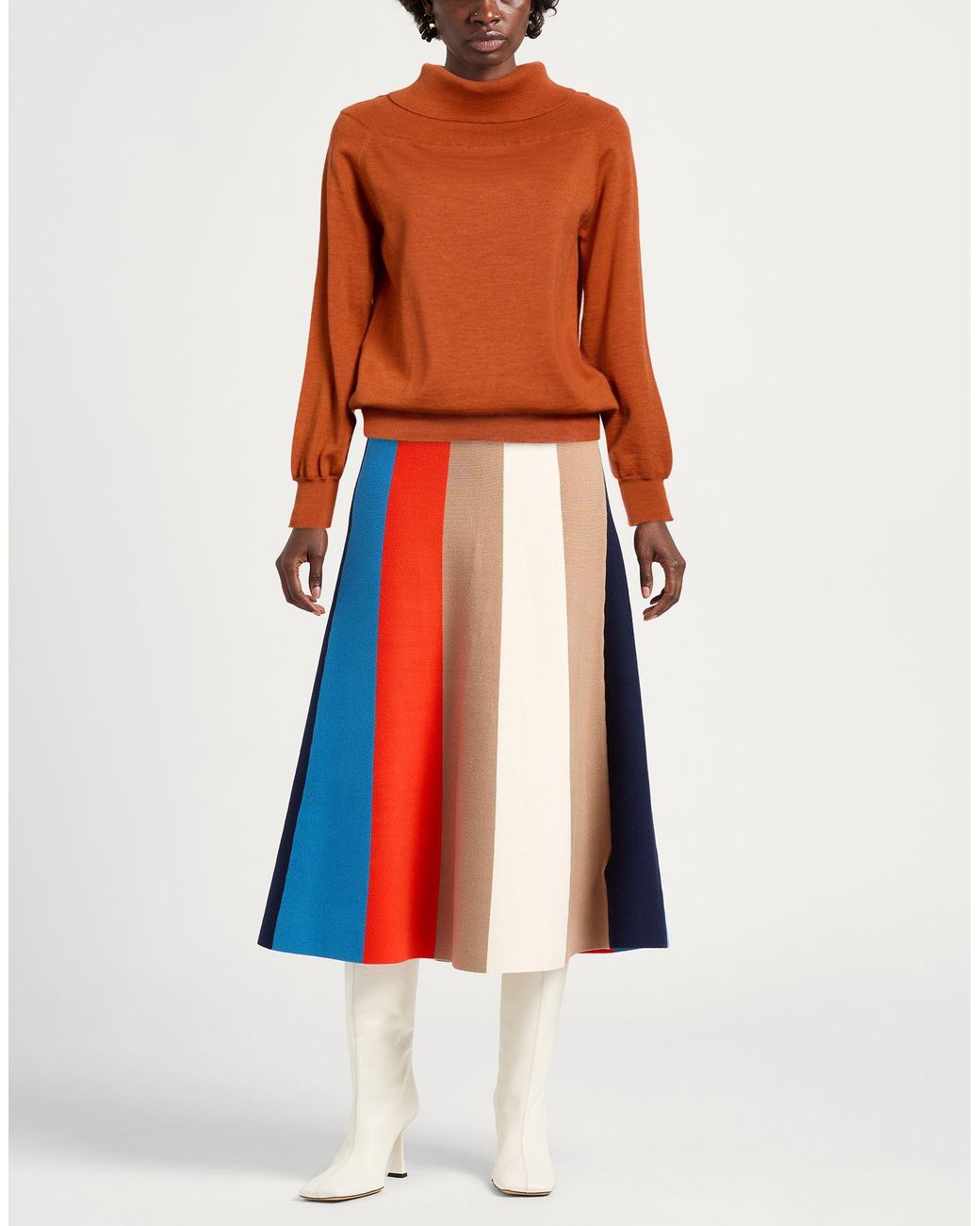 Carla G Orange Rollkragenpullover