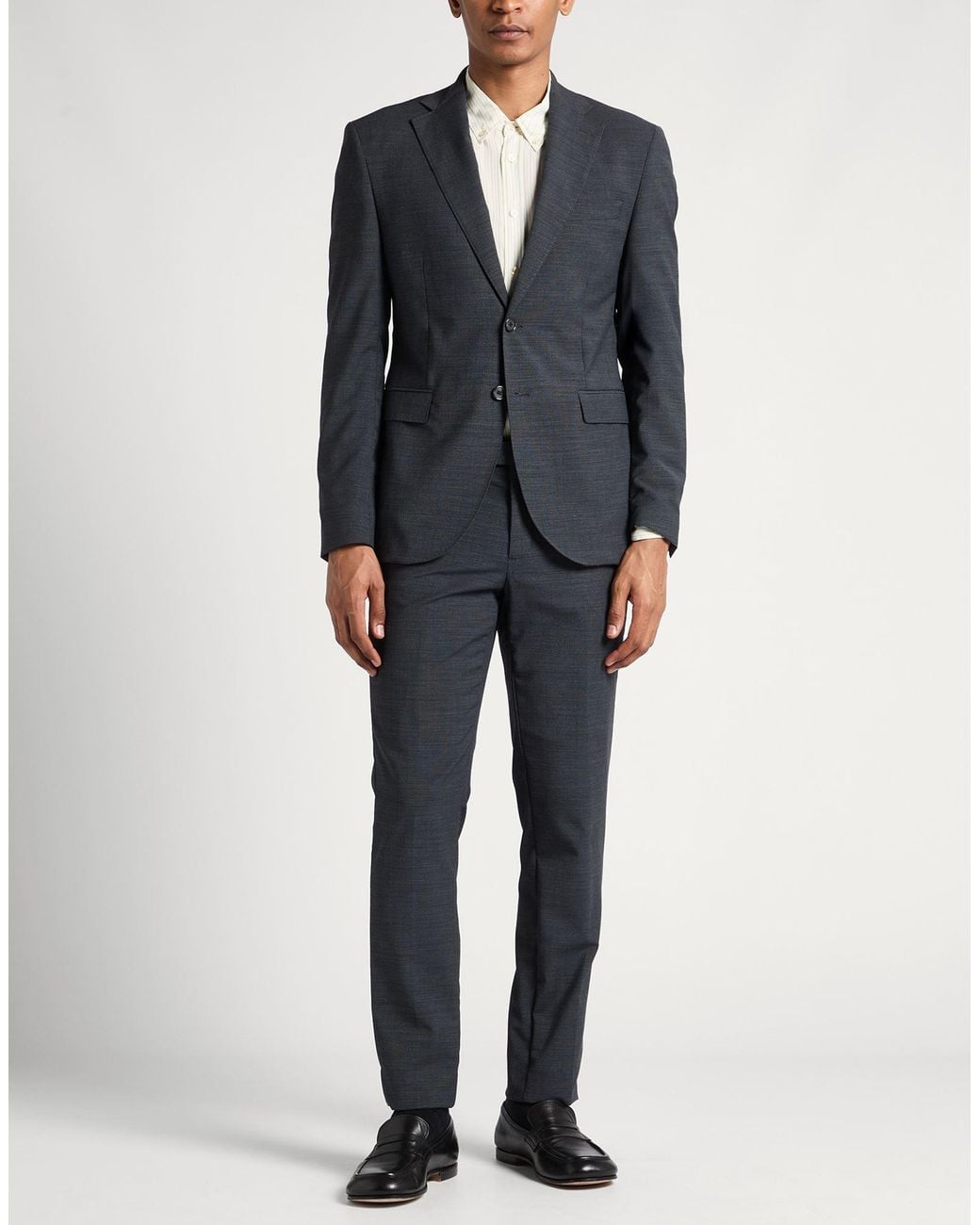 Angelo Nardelli Blue Suit Virgin Wool, Elastane for men