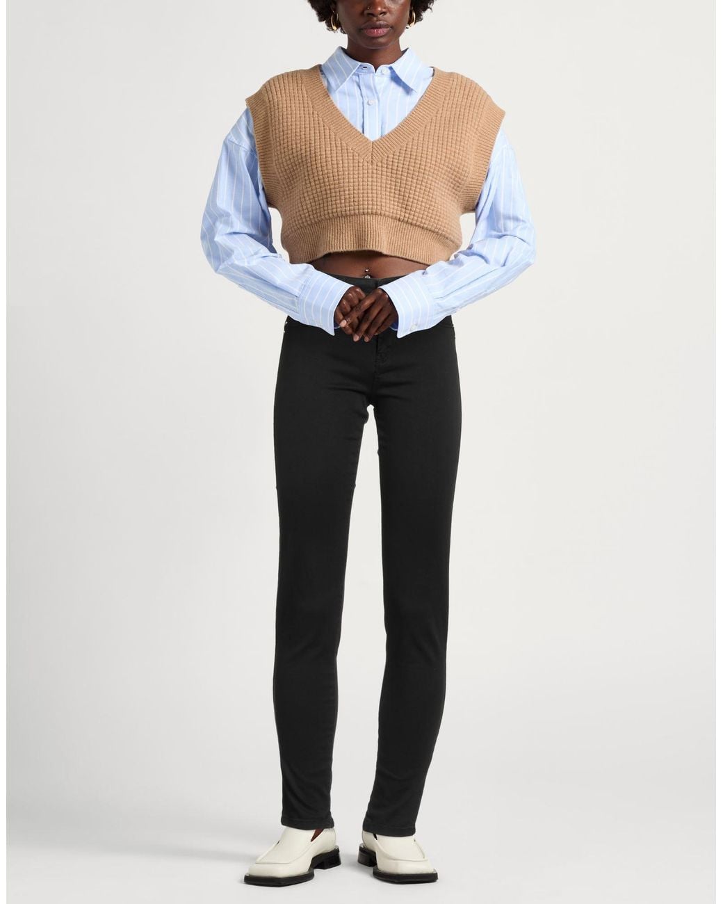 GAUDI Black Pants Cotton, Polyester, Elastane