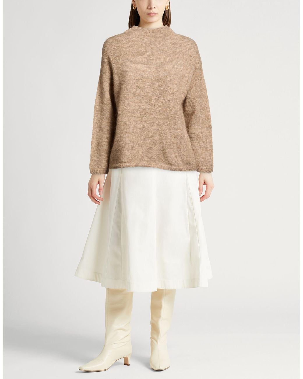 Max Mara Natural Camel Sweater Mohair Wool, Polyamide, Elastane