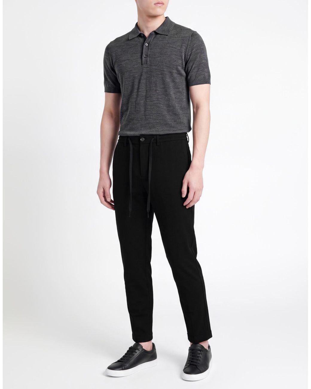 Siviglia Black Pants Polyester, Viscose, Elastane for men