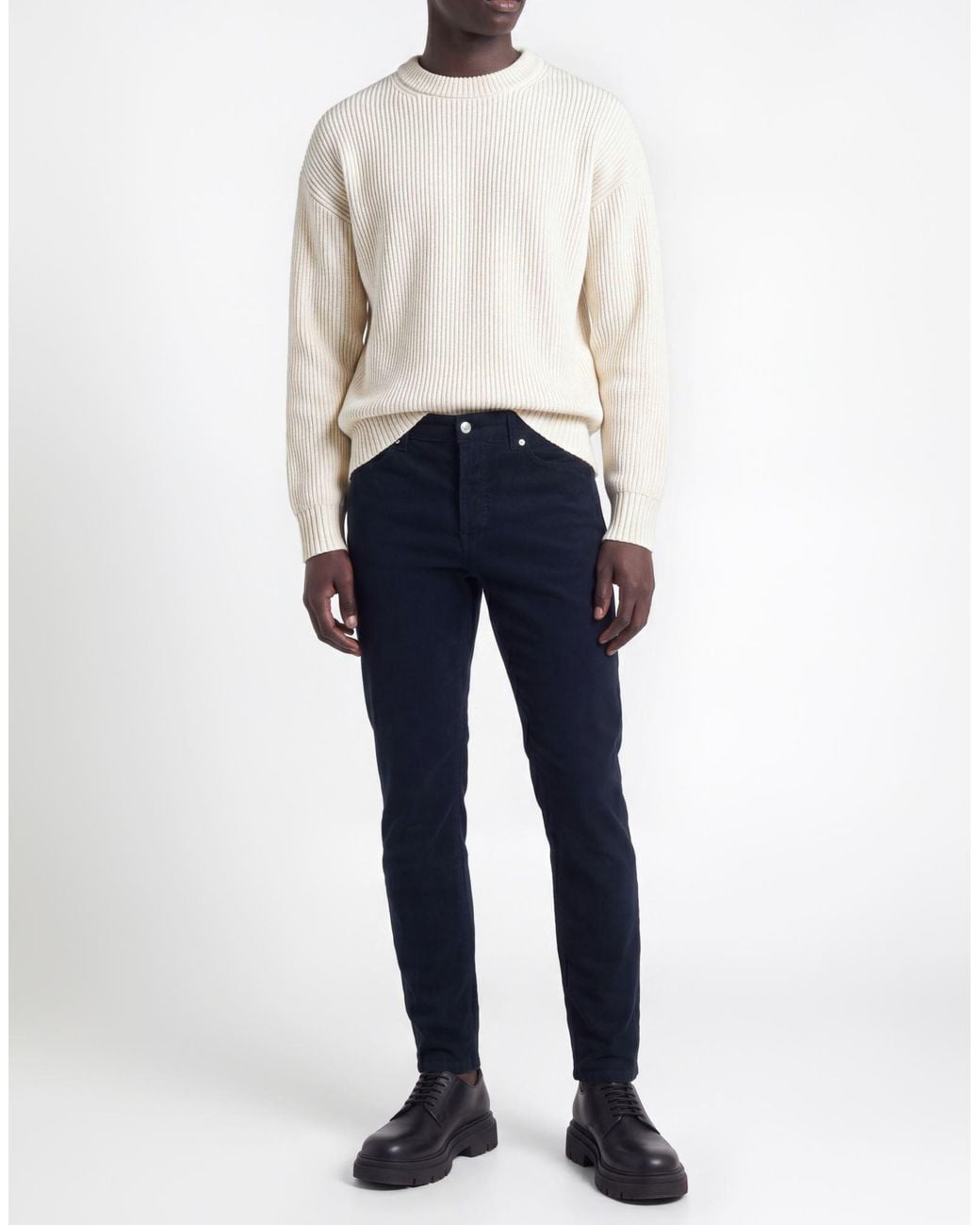 Department 5 Blue Pants Cotton, Elastane for men