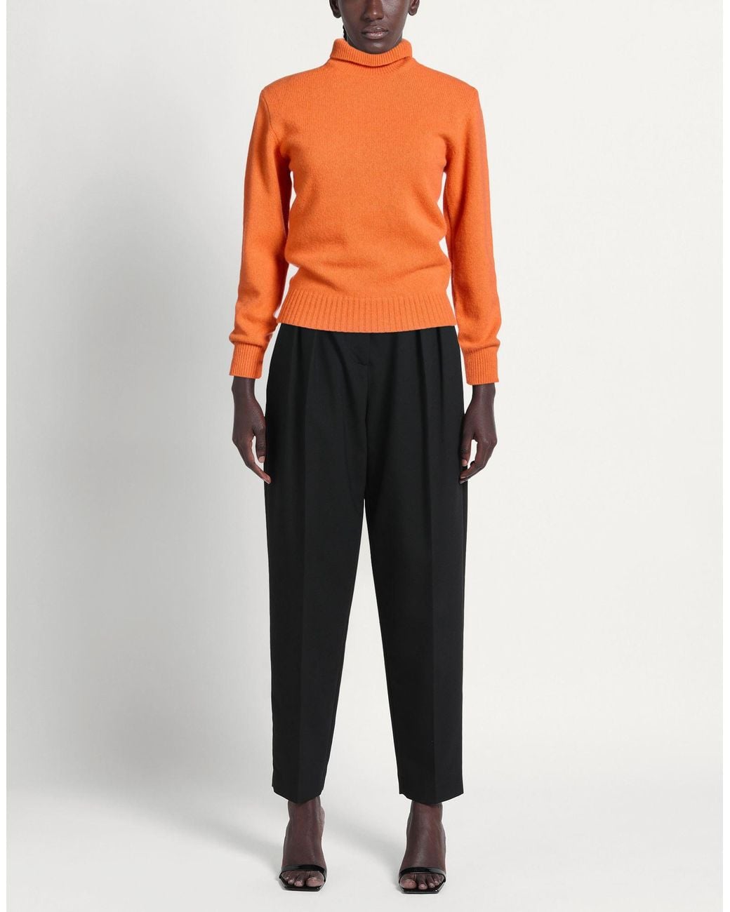 N.O.W. ANDREA ROSATI CASHMERE Orange Turtleneck Wool, Viscose, Cashmere, Nylon