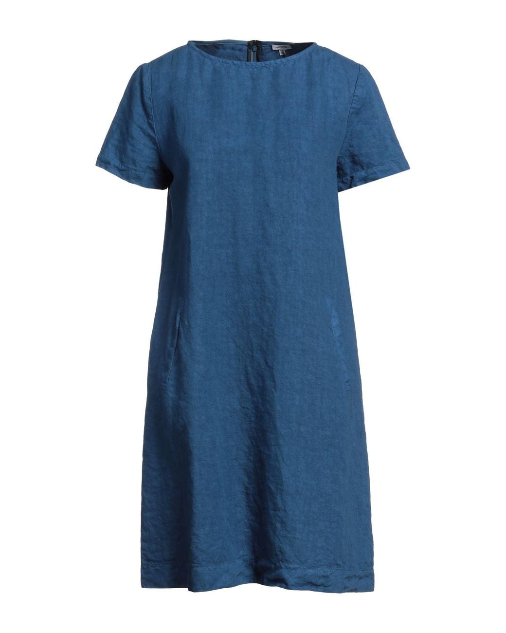 Aspesi Blue Mini Dress Linen