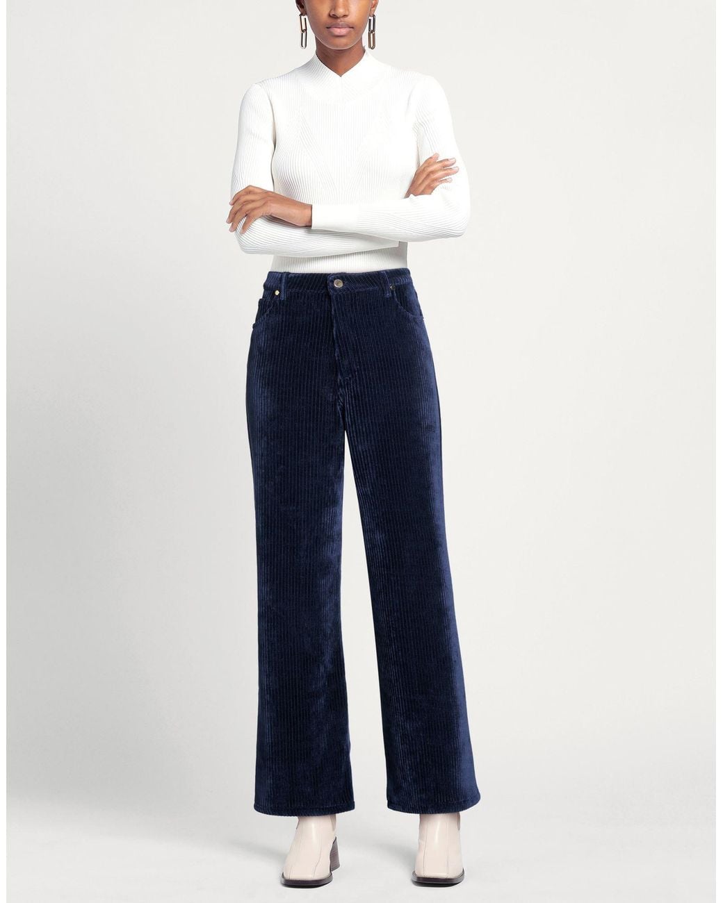 Cruna Blue Pants Polyester, Elastane