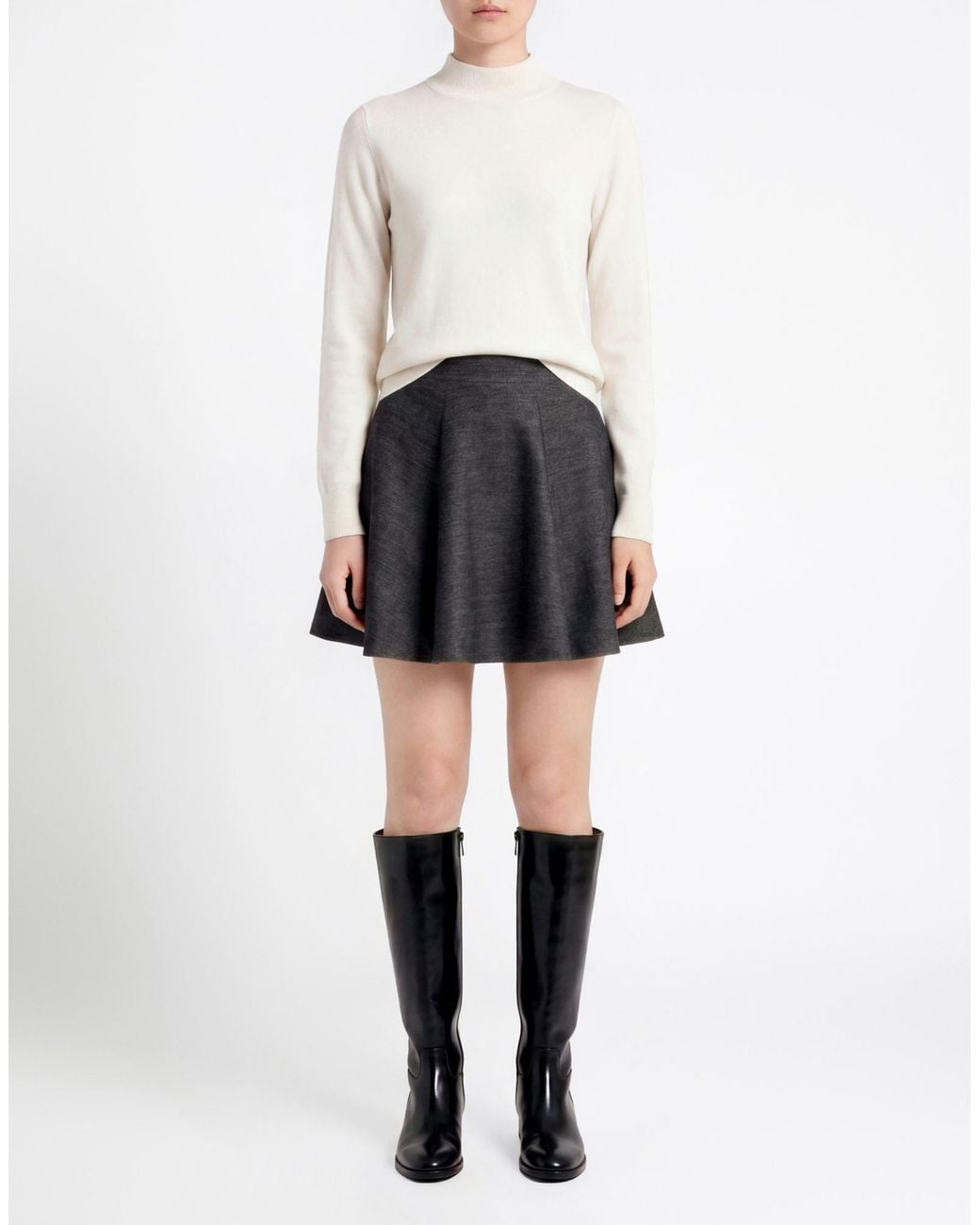 MAX&Co. Gray Charcoal Mini Skirt Cotton, Elastane