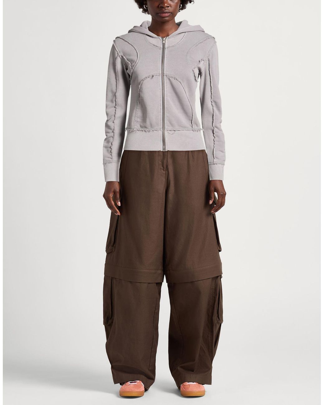 M I S B H V Gray Sweatshirt Cotton, Polyester