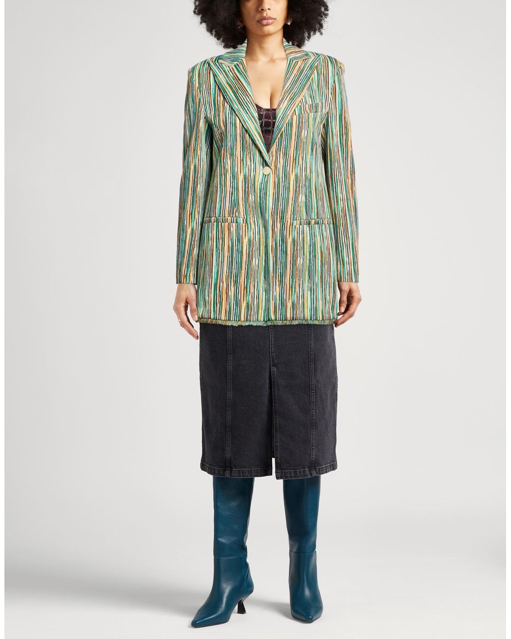Suoli Green Blazer Viscose, Polyester, Elastane