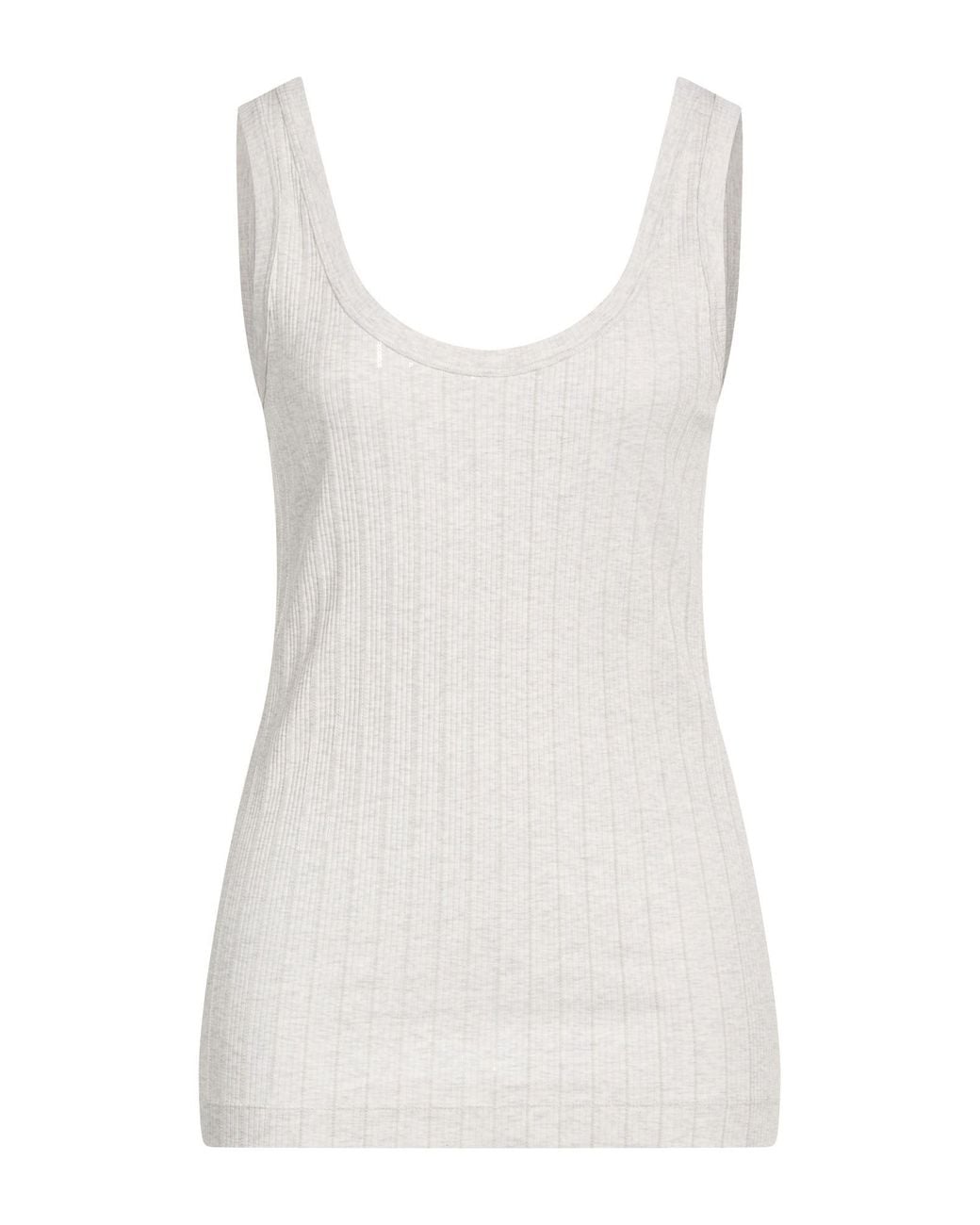 Brunello Cucinelli White Tank Top Cotton, Elastane