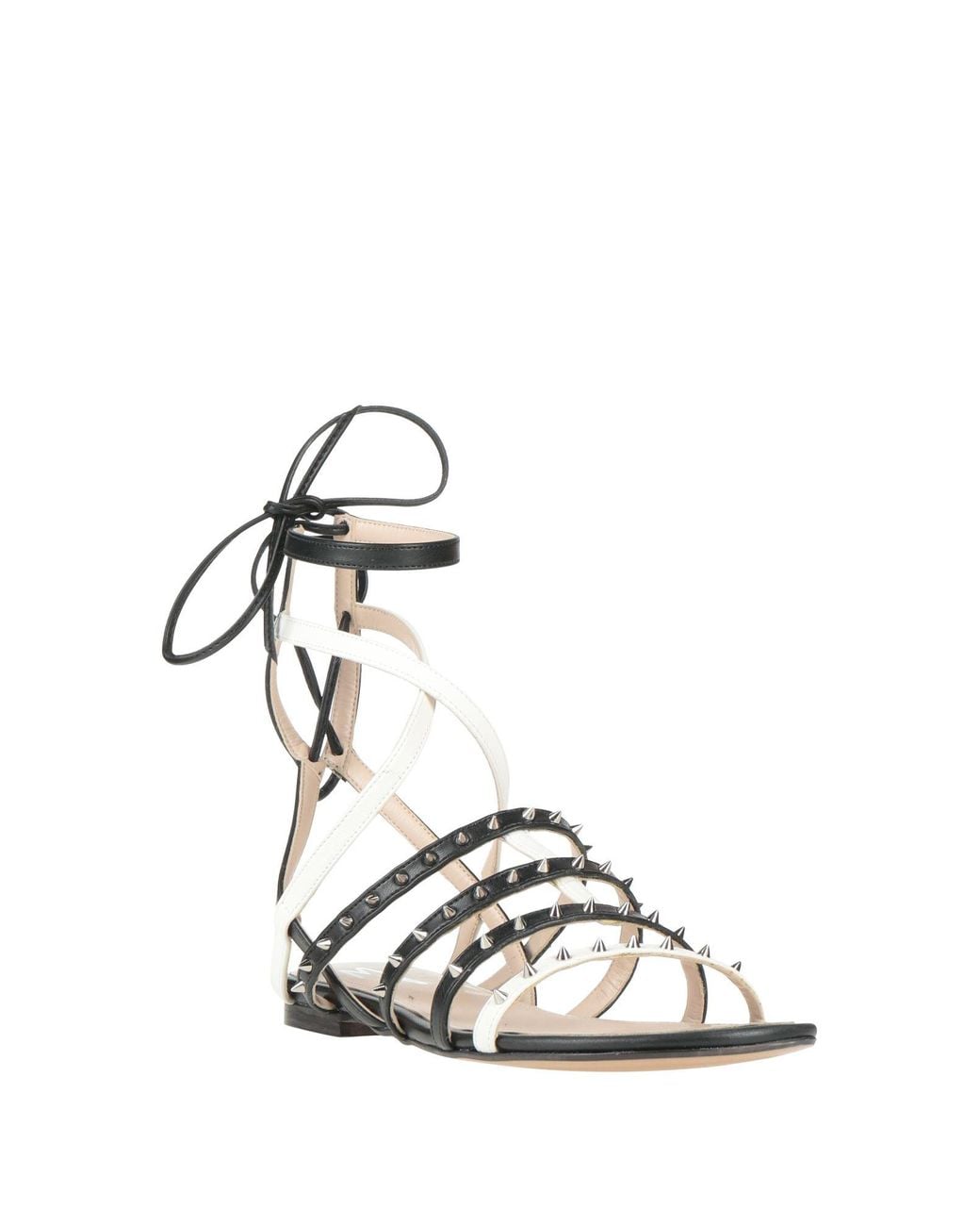 Manila Grace White Sandals Leather