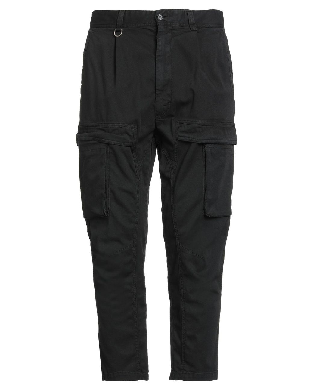 Paolo Pecora Black Pants Cotton, Elastane for men