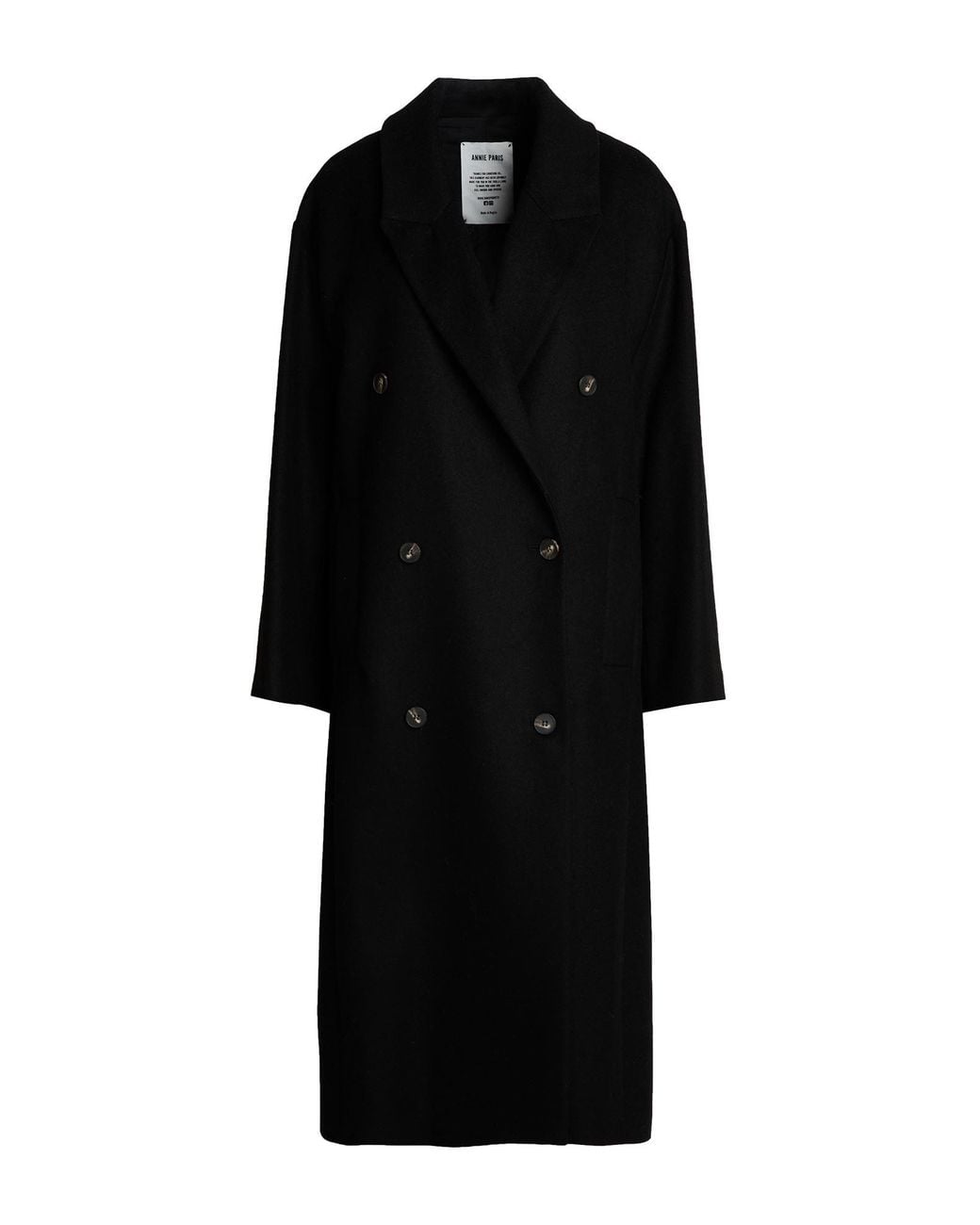 ANNIE PARIS Black Coat Virgin Wool, Polyamide, Cashmere