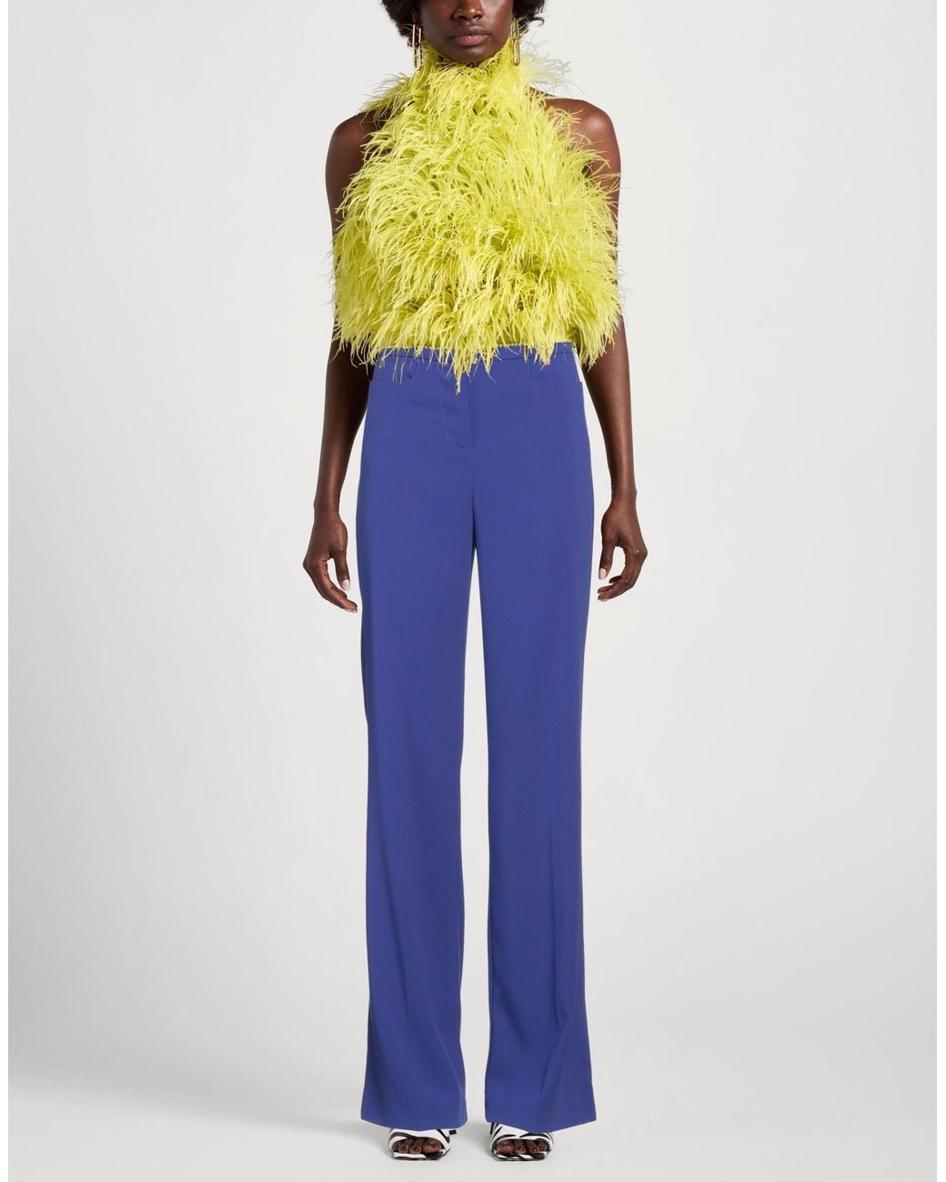 Pinko Blue Pants Polyester, Elastane