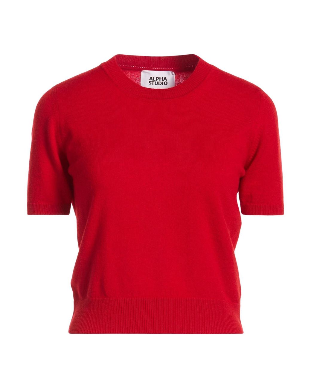 Alpha Studio Red Sweater Geelong Wool