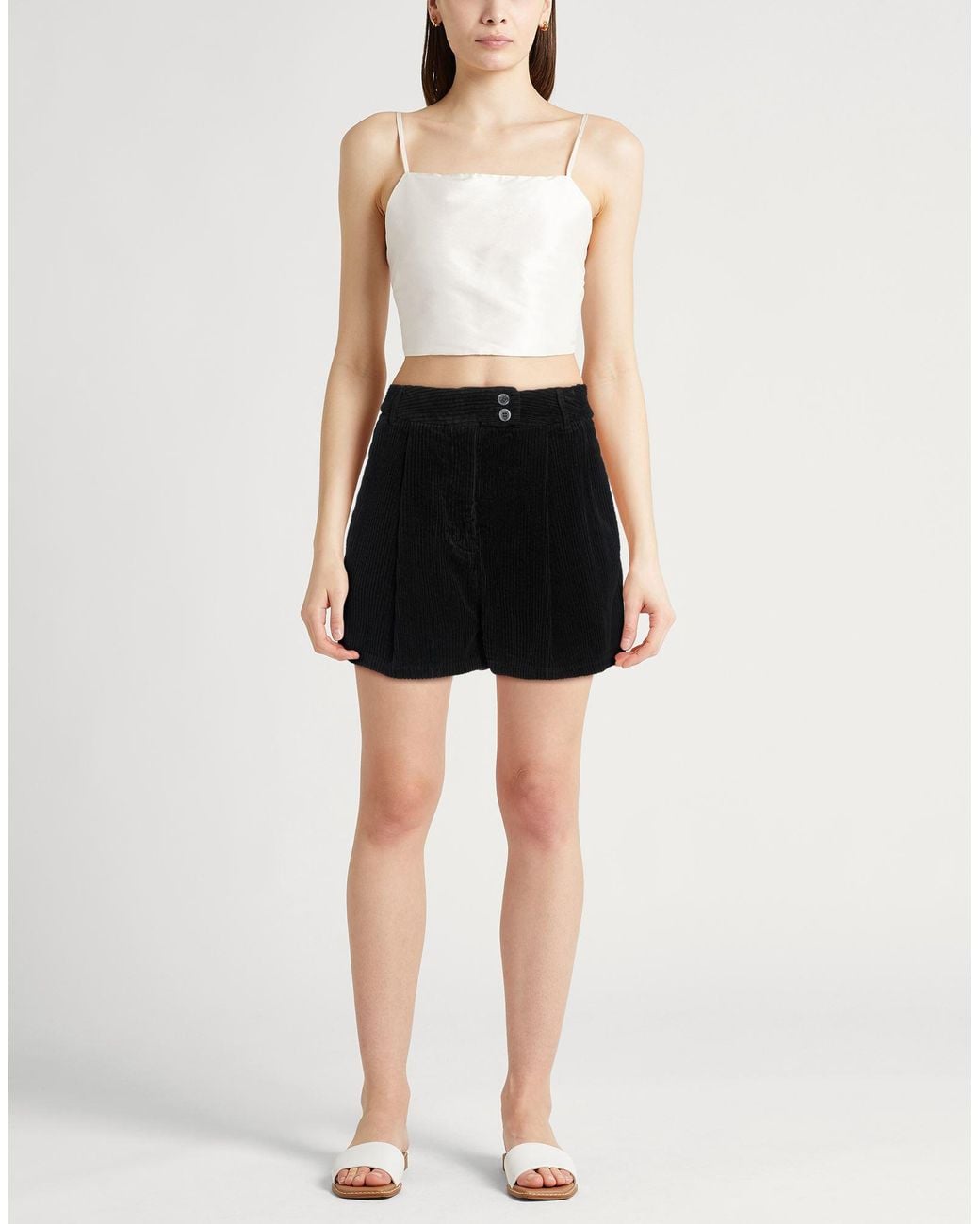 120% Lino Black Shorts & Bermuda Shorts Cotton