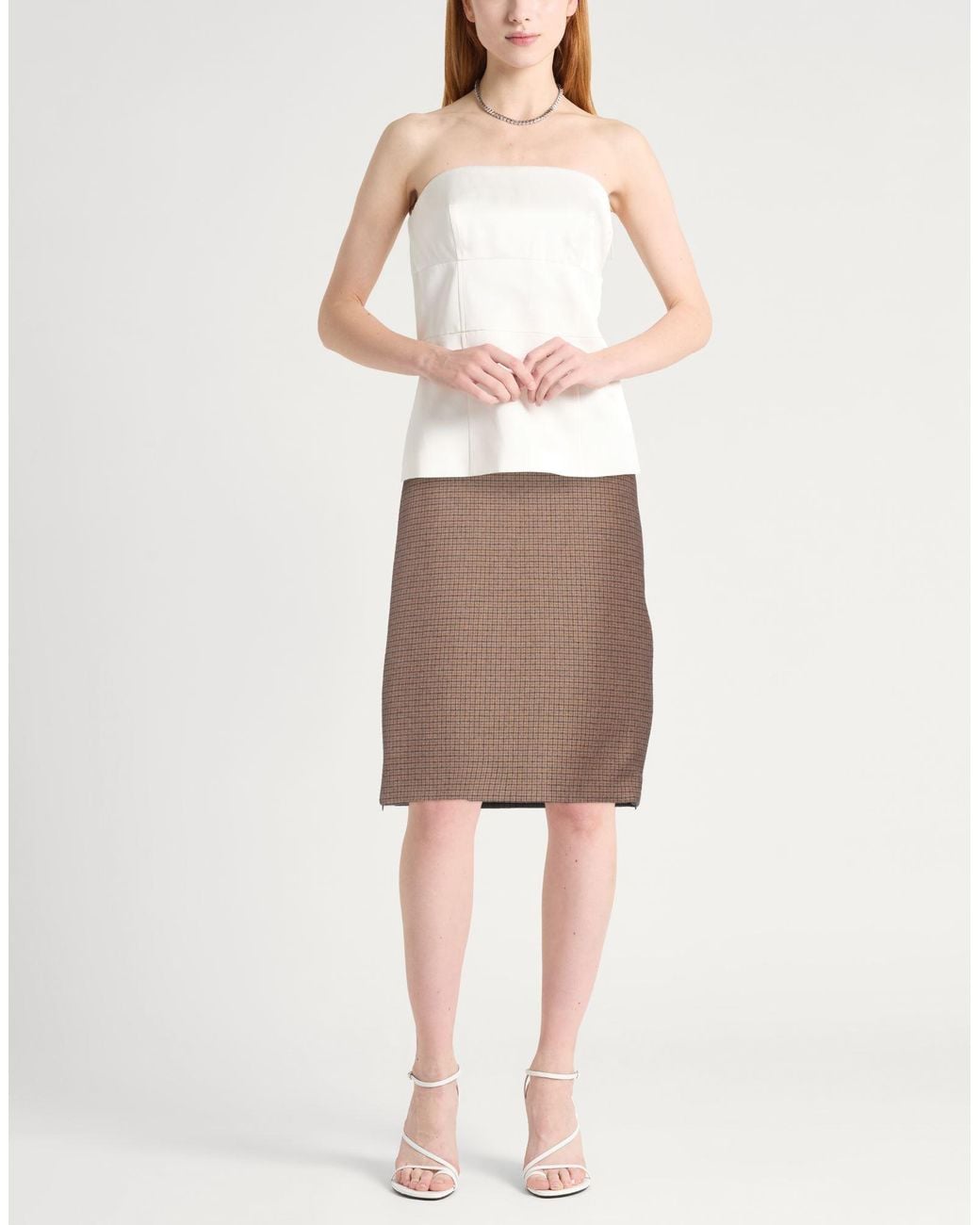 N°21 Brown Midi Skirt Wool, Polyamide, Elastane