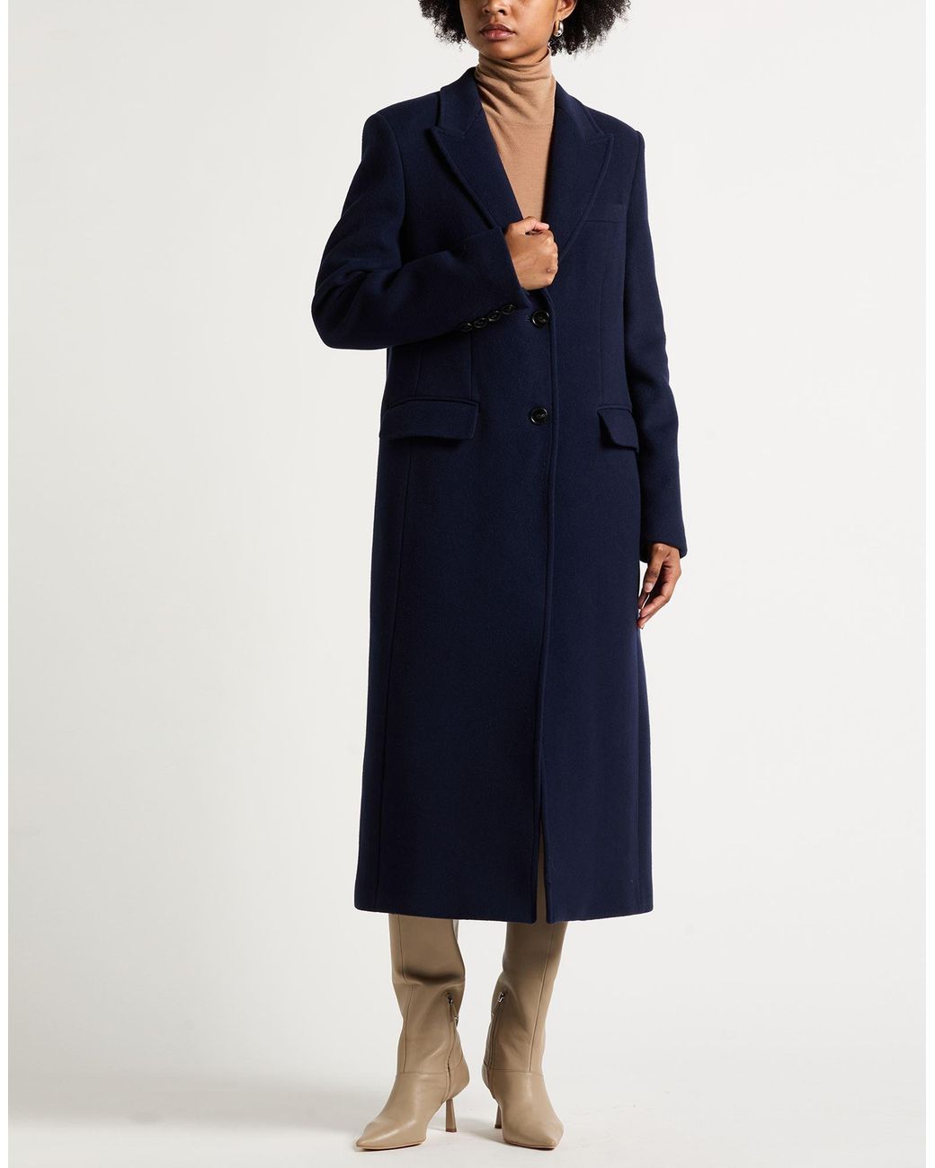 MSGM Blue Midnight Coat Virgin Wool, Polyamide