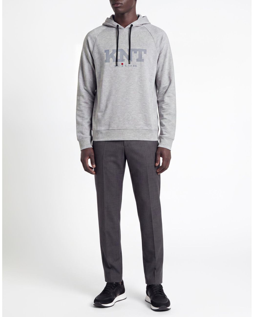 Kiton Gray Knt Sweatshirt Viscose, Elastane for men