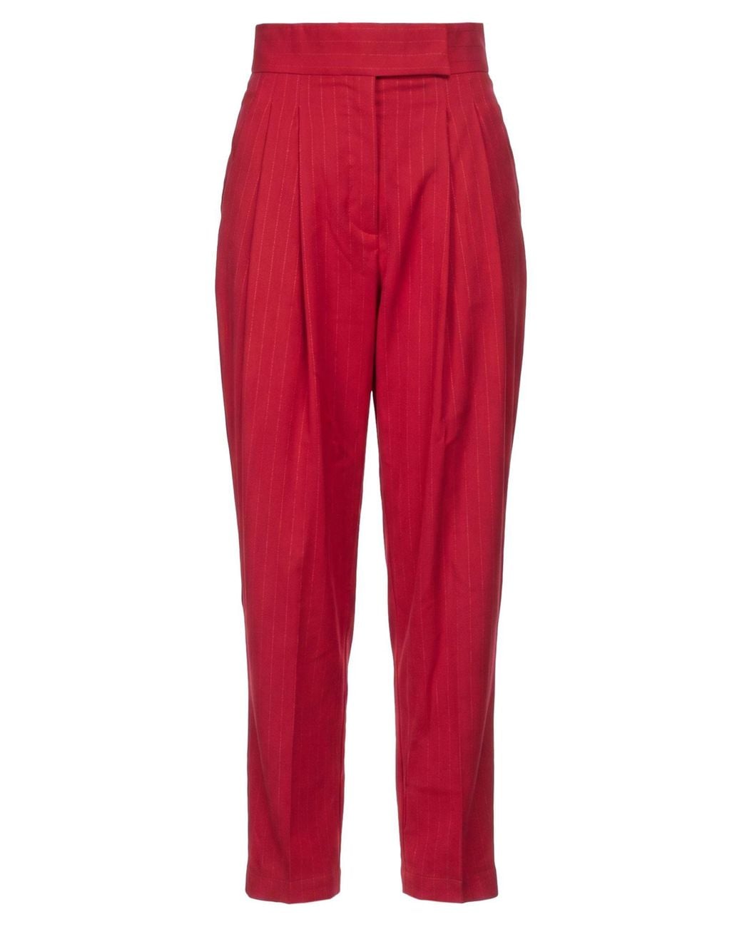 Erika Cavallini Semi Couture Red Pants Polyester, Wool, Elastane