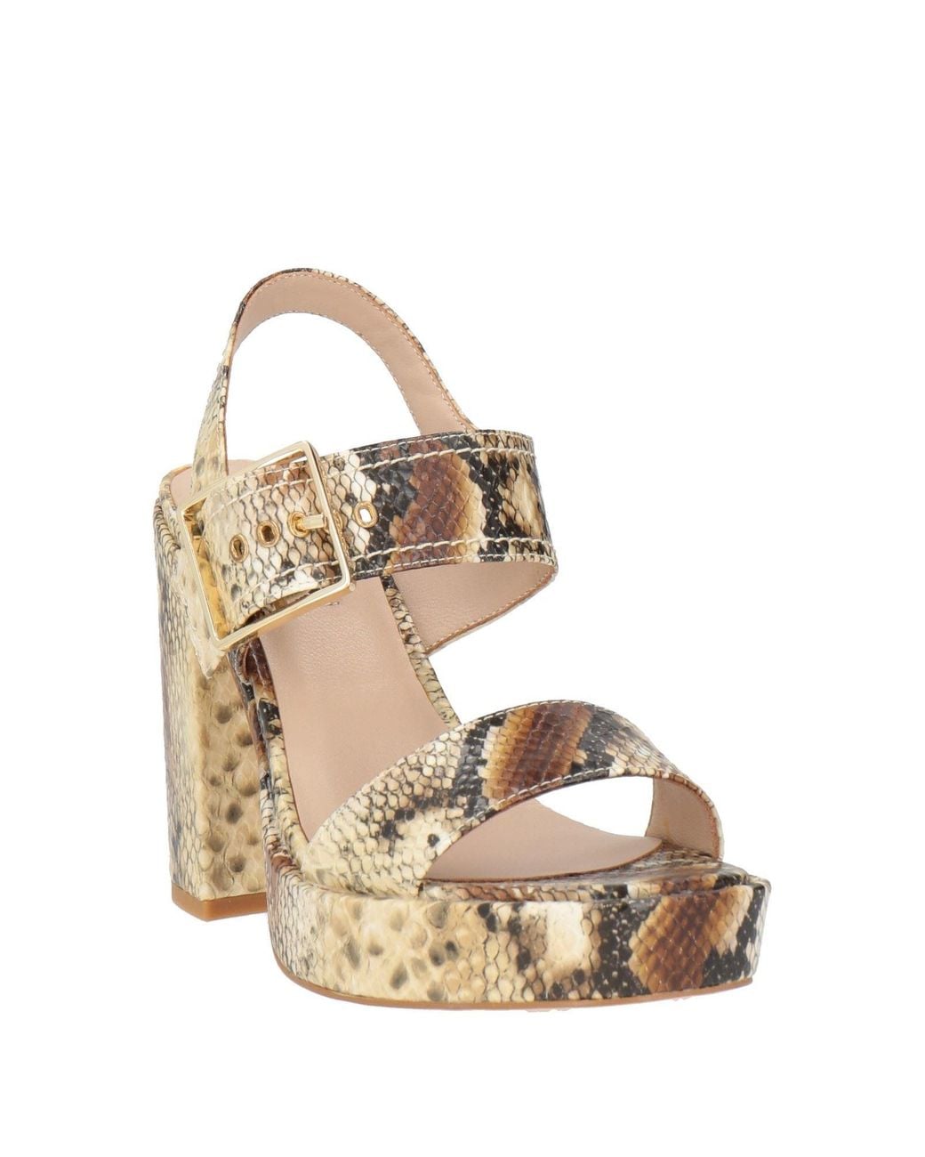 ERMANNO FIRENZE Metallic Ivory Sandals Leather