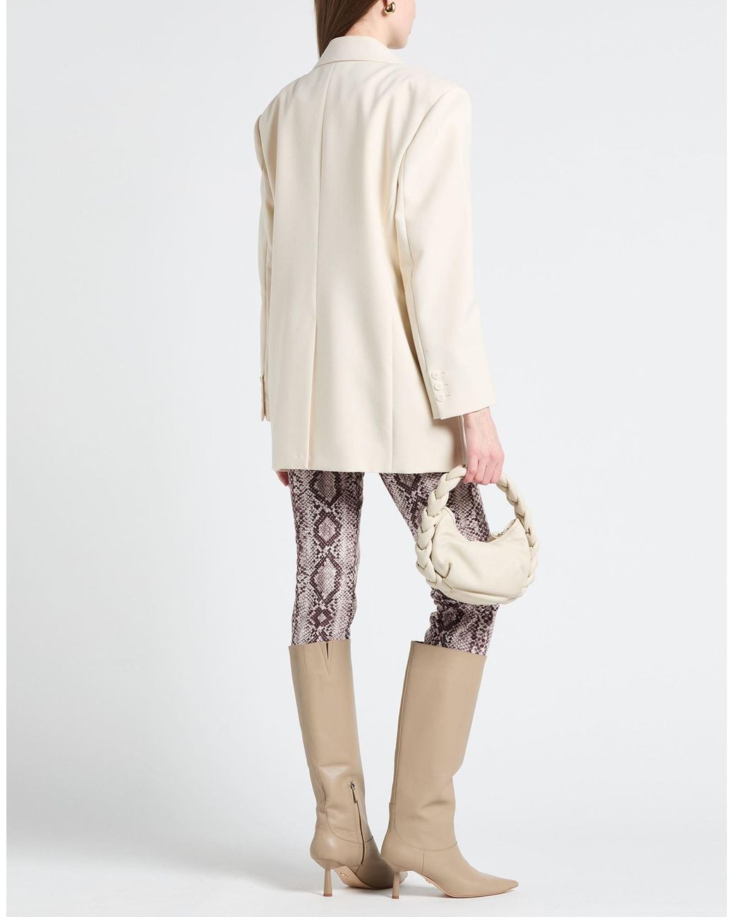 Sandro Natural Ivory Blazer Polyester, Viscose