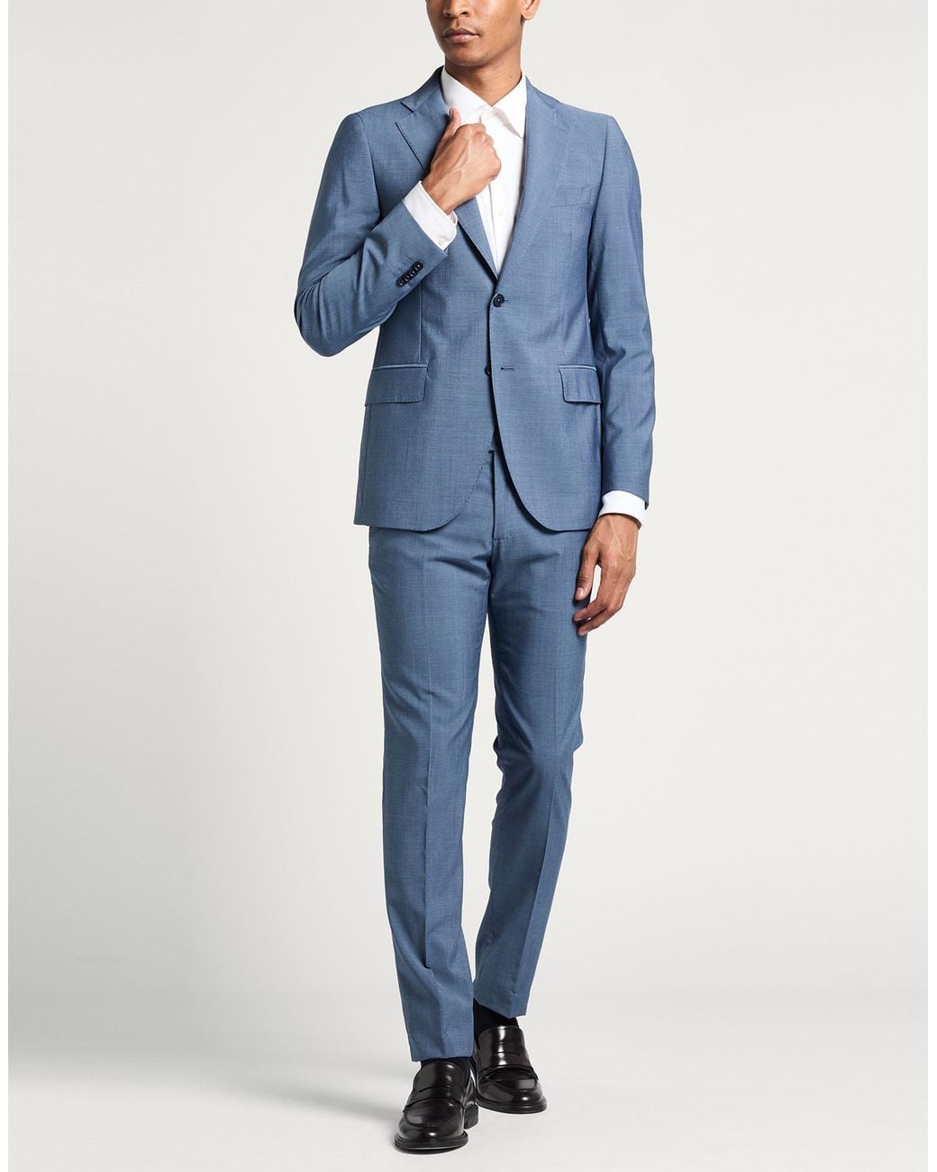 Tombolini Blue Slate Suit Virgin Wool for men