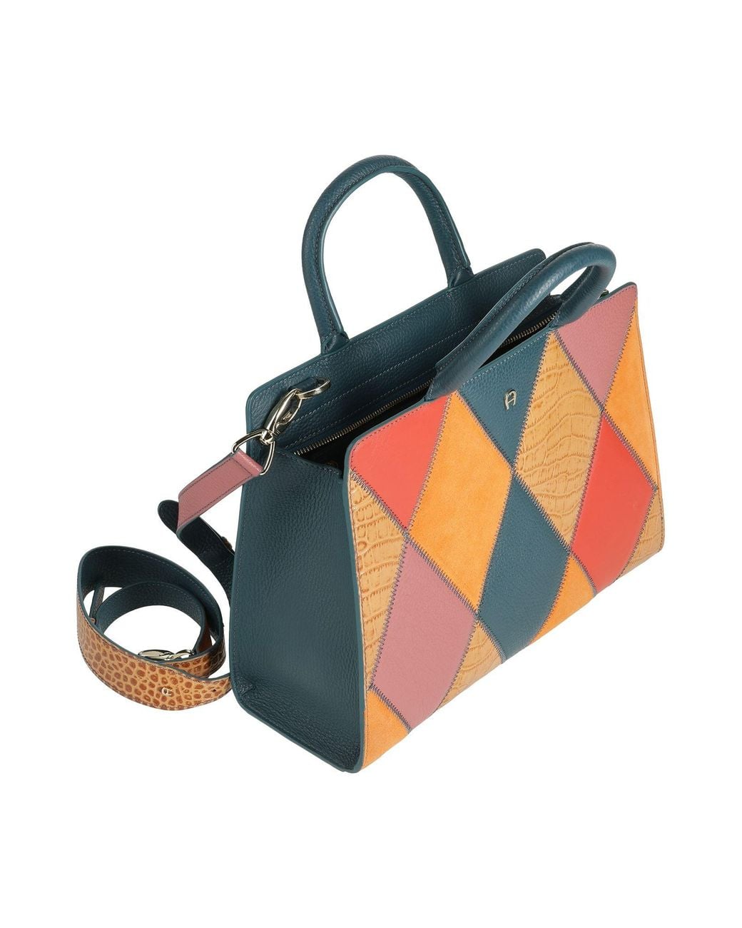Aigner Orange Deep Handbag Leather