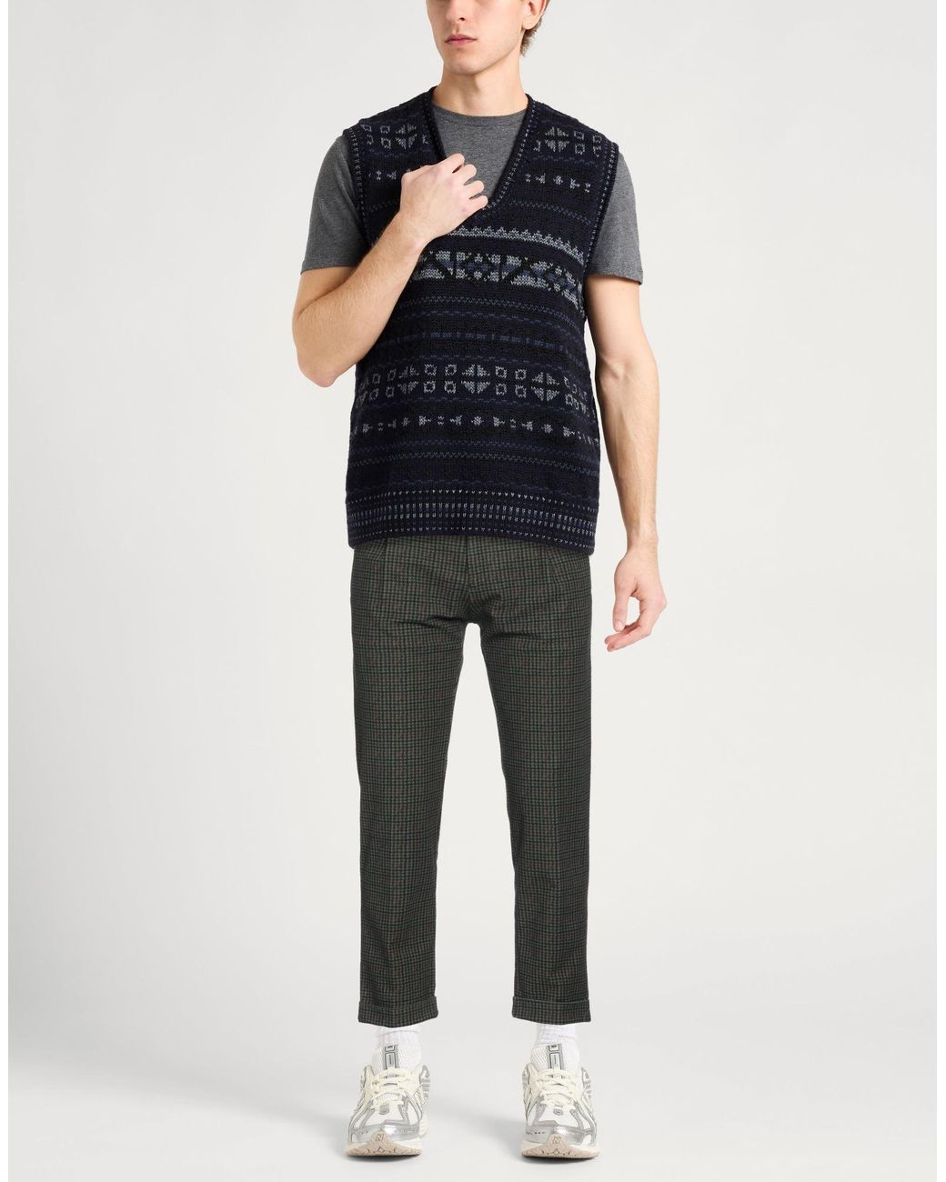 Berwich Gray Pants Cotton, Elastane for men