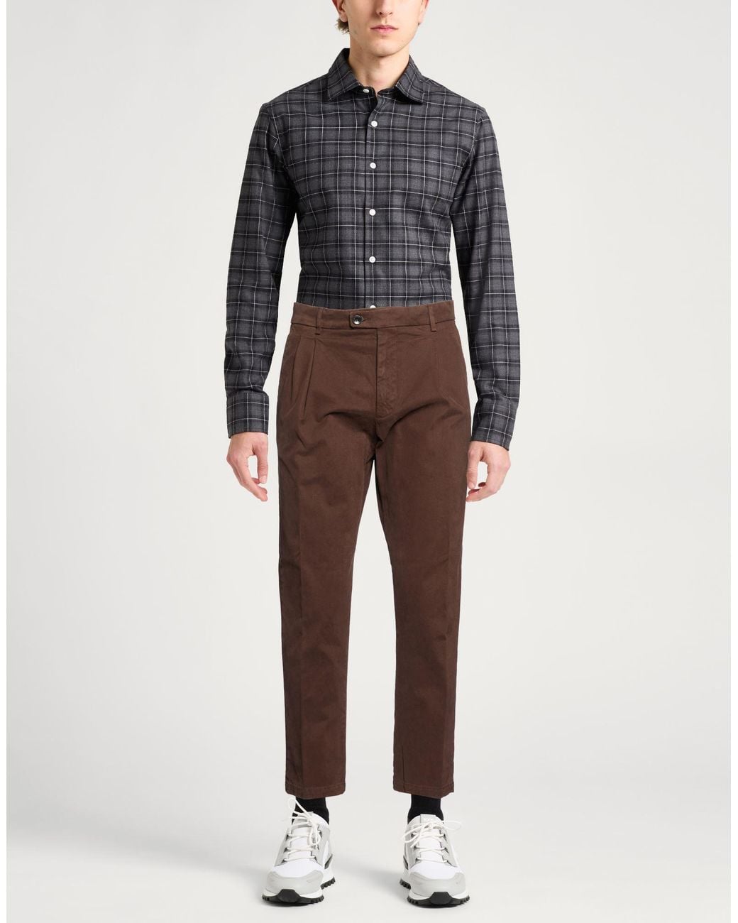BE ABLE Brown Chocolate Pants Cotton, Elastane for men