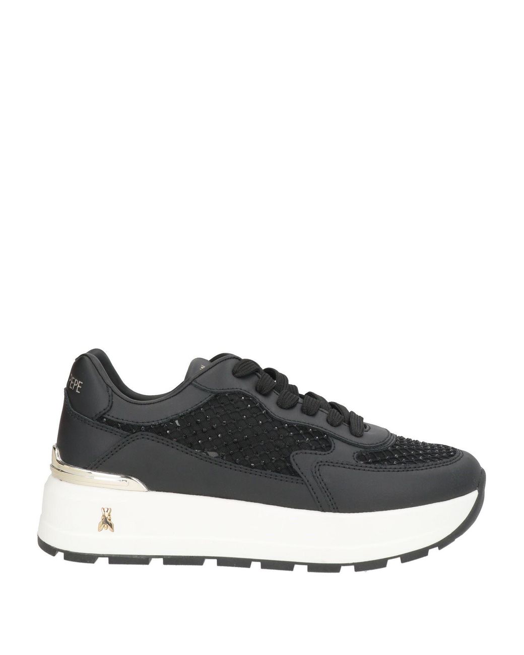 Patrizia Pepe Black Sneakers Leather, Textile Fibers