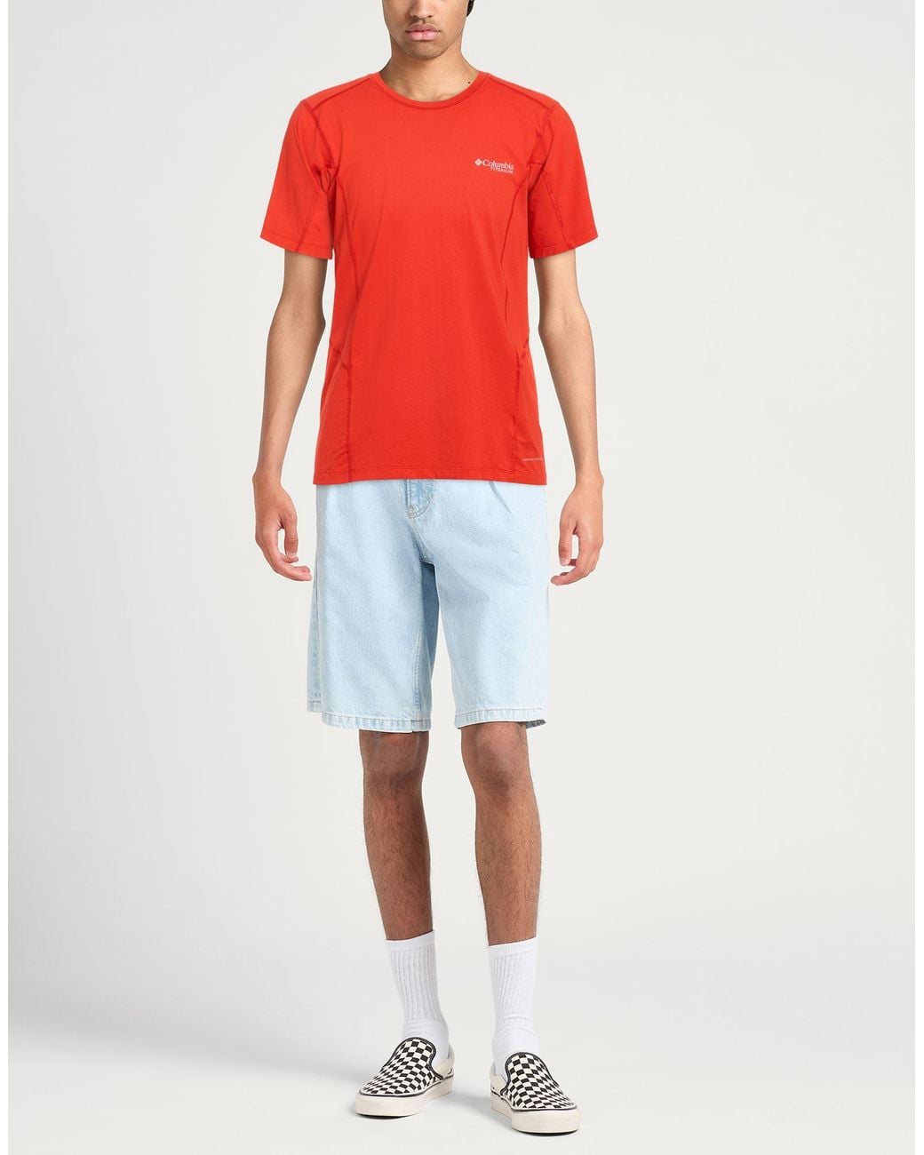 Columbia Red T-Shirt Polyamide, Elastane for men
