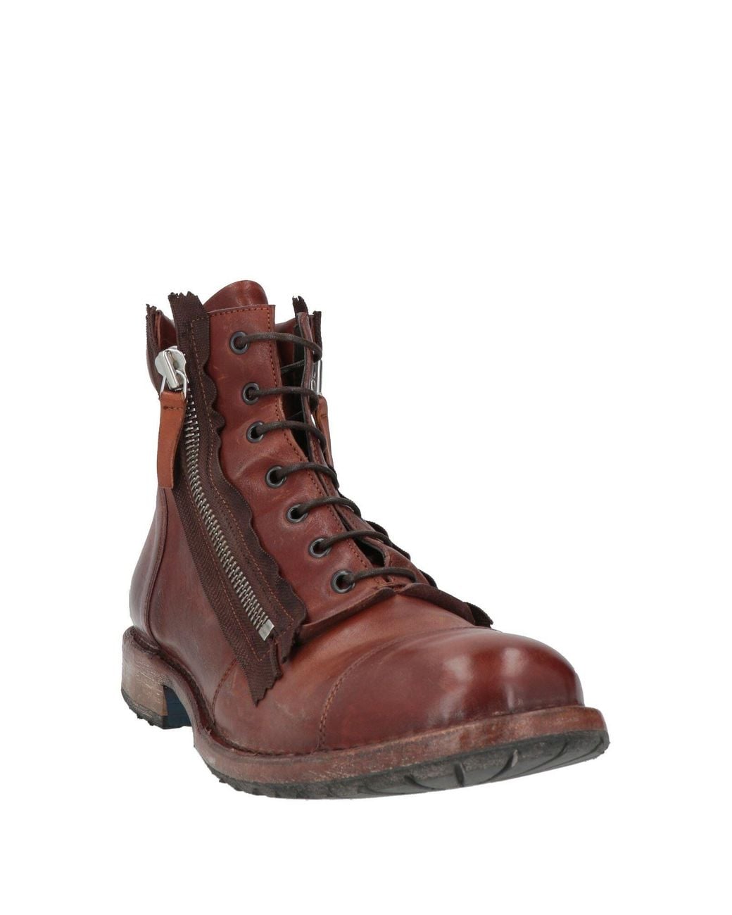 Moma Brown Ankle Boots Leather, Textile Fibers for men