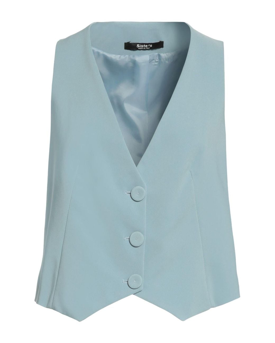 Siste's Blue Tailored Vest Polyester, Elastane