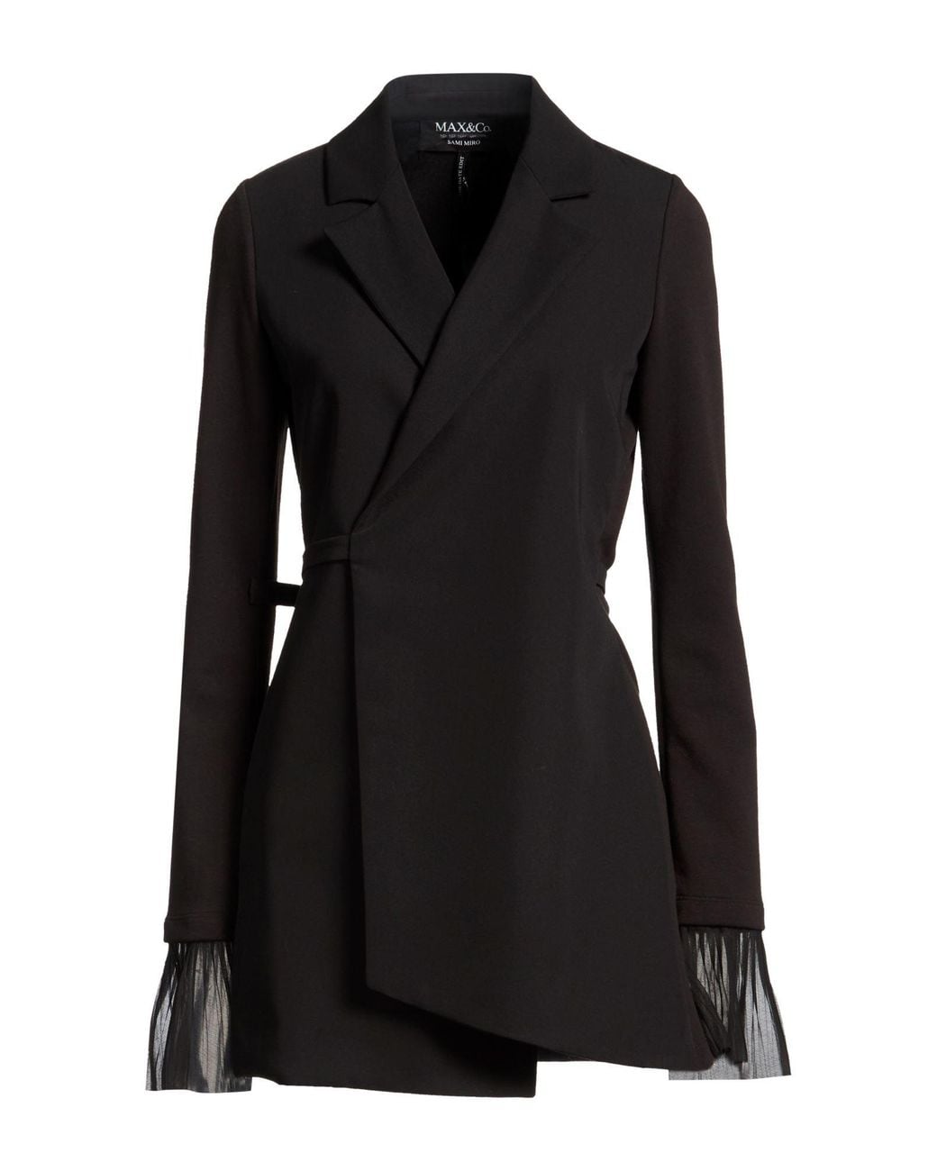 MAX&Co. Black Blazer Polyester, Viscose, Elastane