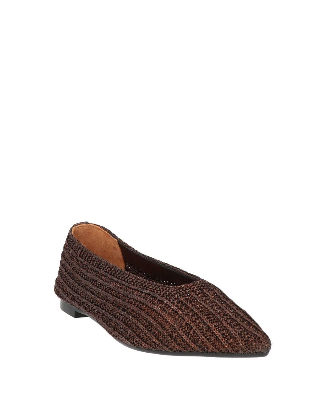 Castaner Brown Ballet Flats Textile Fibers