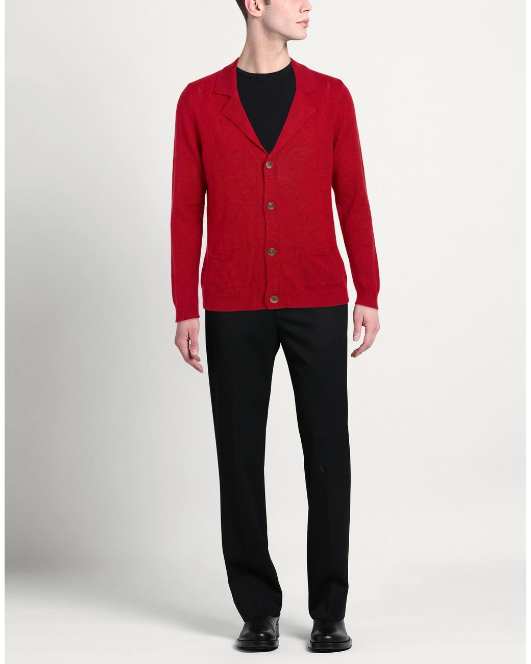 Diktat Red Cardigan Linen, Cotton for men