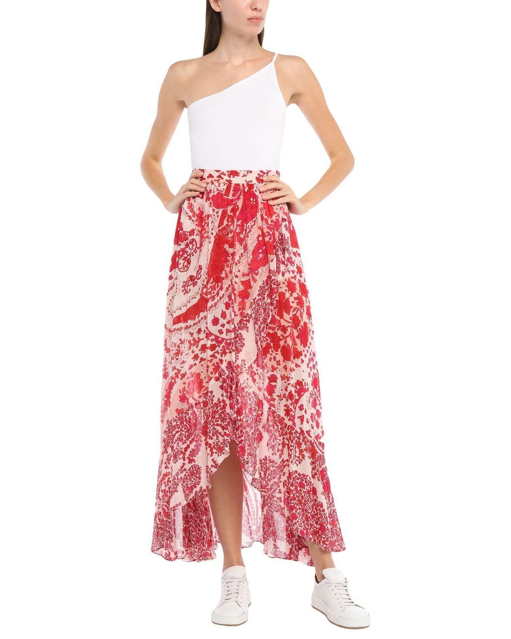 Twinset Red Midi Skirt