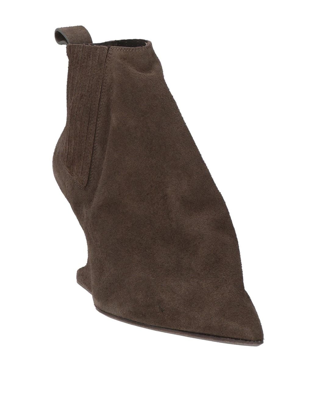 Rick Owens Brown Dark Ankle Boots Leather