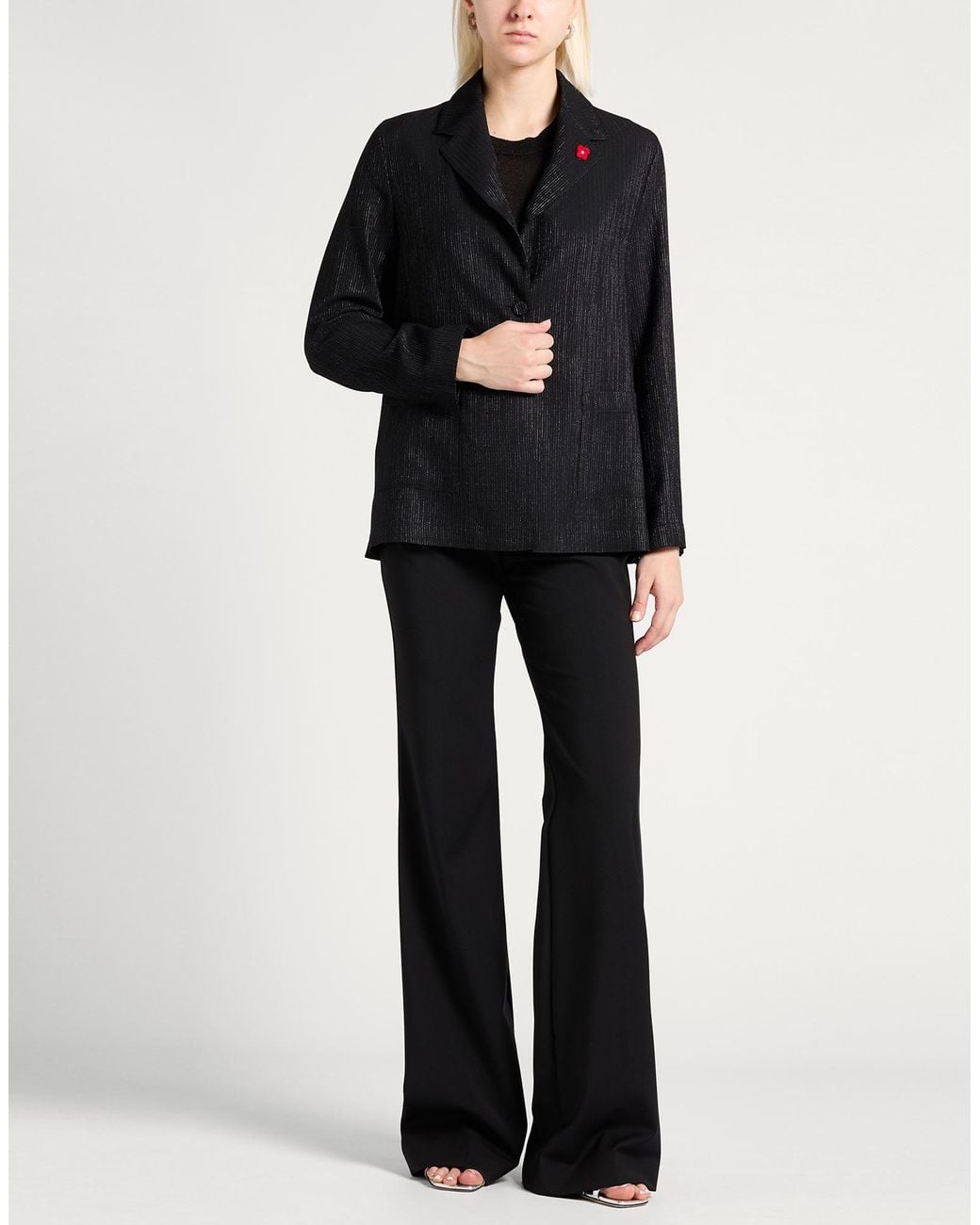 Lardini Black Blazer Wool, Polyester