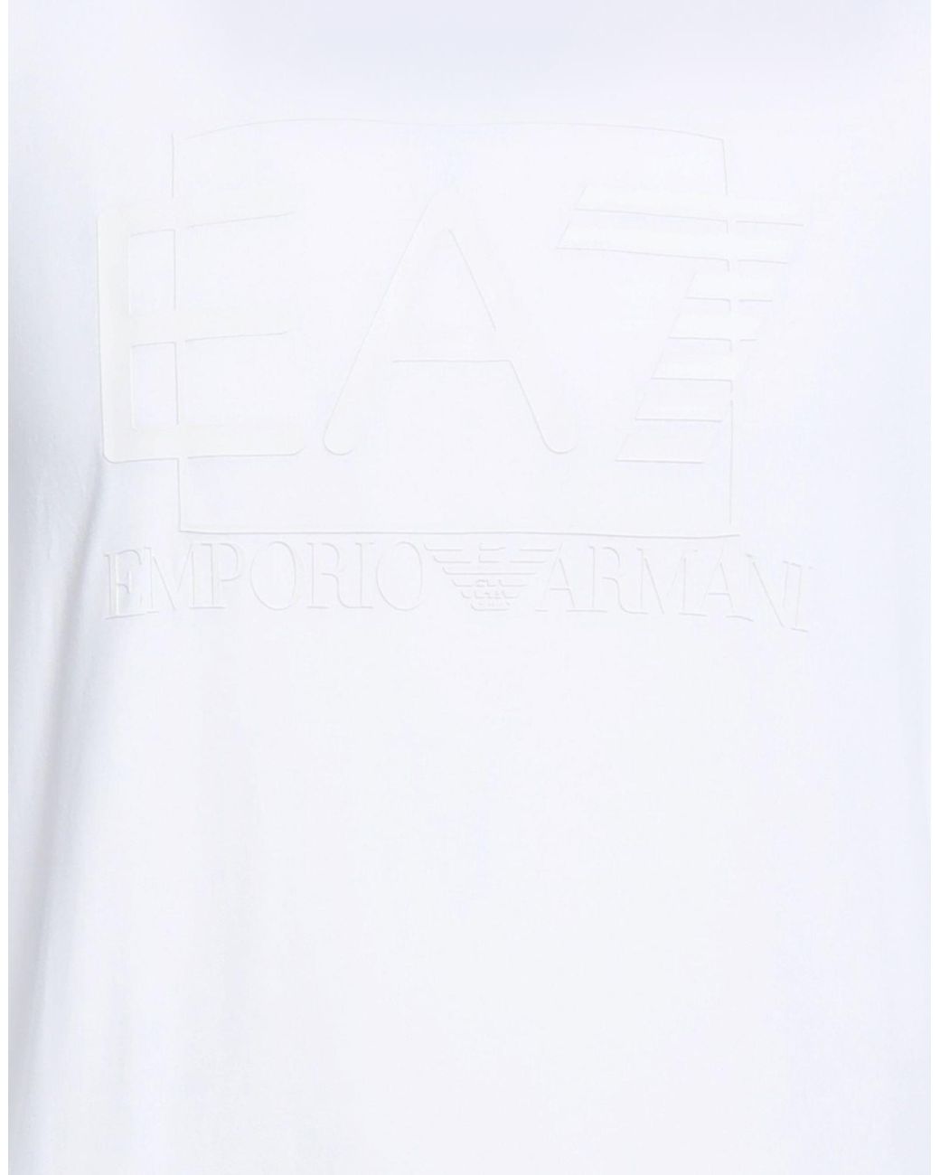 EA7 White T-Shirt Cotton, Elastane for men
