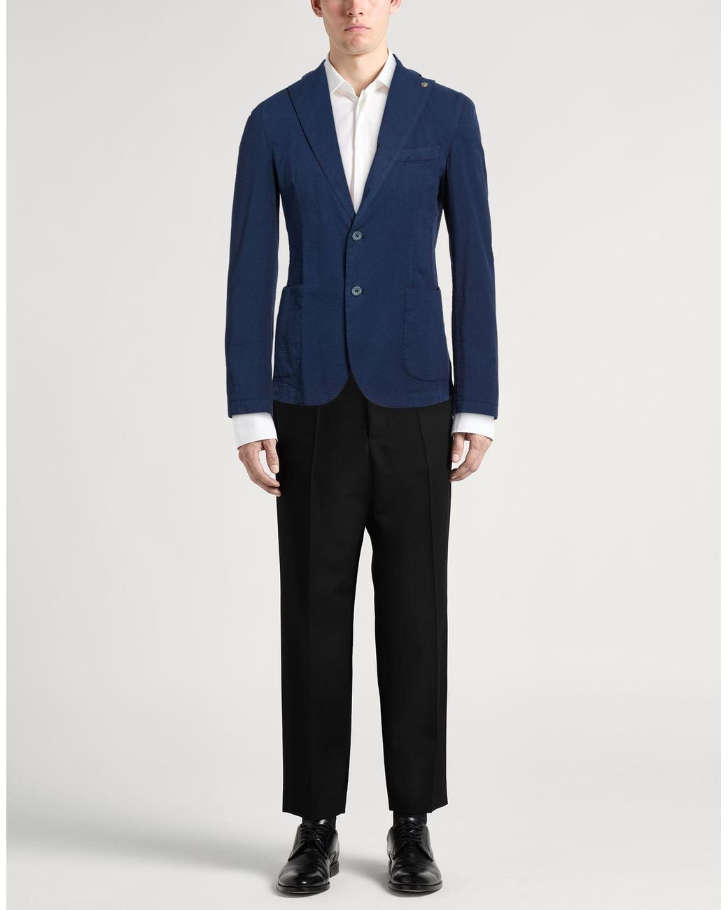 Barbati Blue Blazer Cotton, Elastane for men