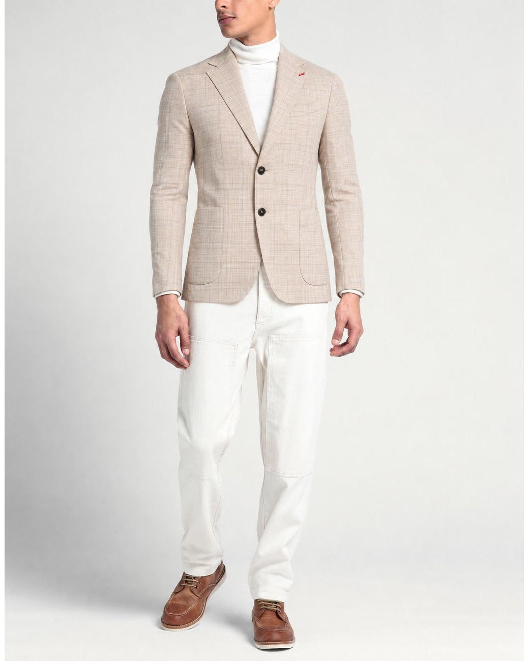 MULISH Natural Blazer Polyester, Viscose, Elastane for men